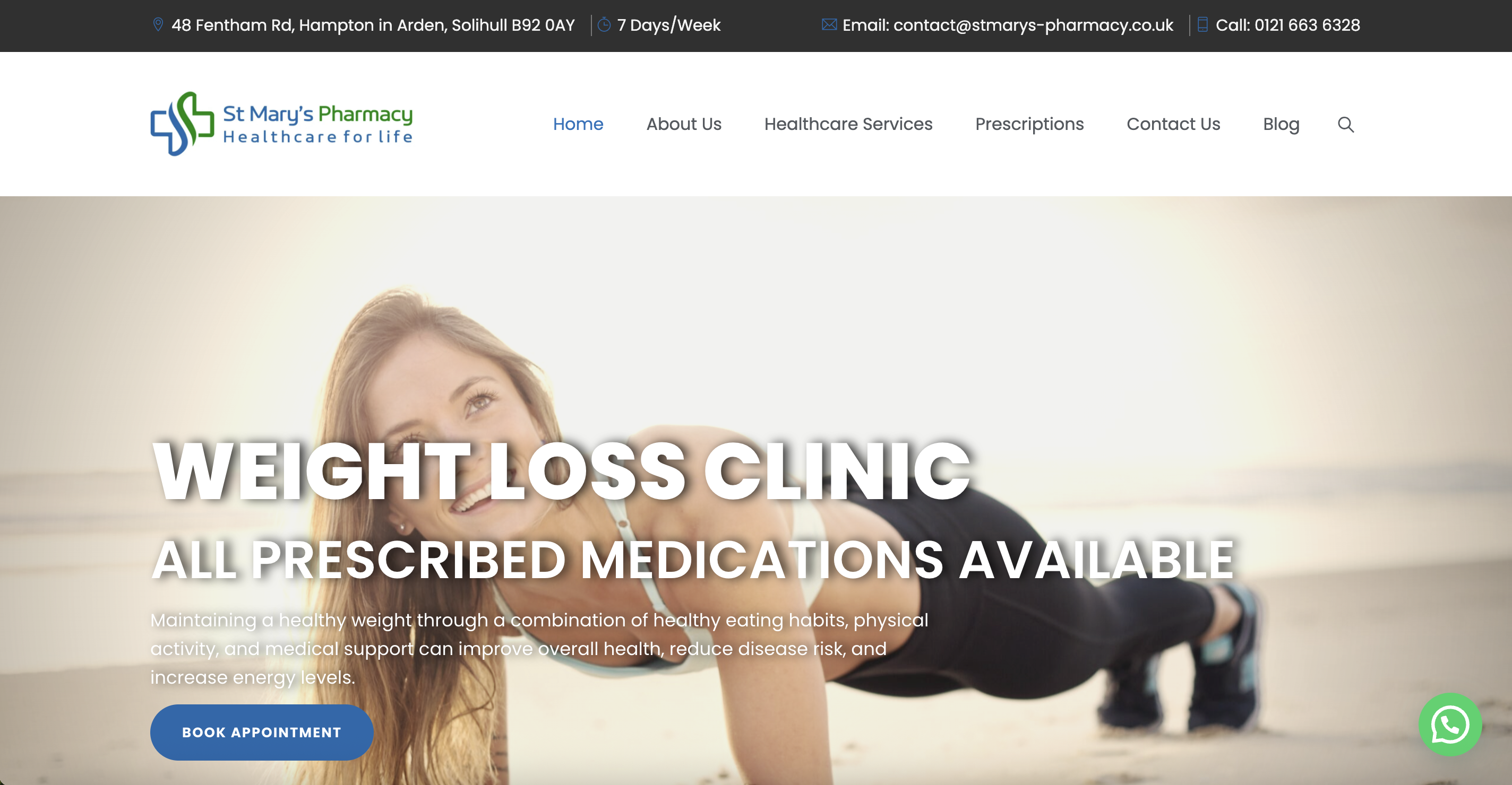St Mary's Pharmacy website screenshot